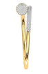 14K Solid Yellow Gold with Diamond Nail Bangle